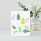 Pastel Colors Lucky Fern Postkarte (Stehend Vorderseite)
