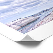 Pastel Colors Man Figure Beach Rocks Cape Poster (Ecke)