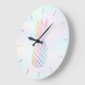 pastel colors pineapple design große wanduhr (Winkel)