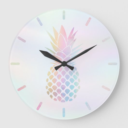 pastel colors pineapple design große wanduhr (Vorderseite)