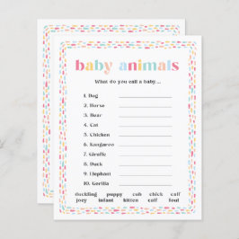 Pastel Colors Rainbow Baby Dusche Tiername Spiel