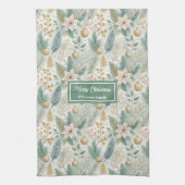 Pastel Colors Sage Kitchen Towel Elegant Holiday  Geschirrtuch (Vertikal)