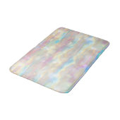 Pastel Colors Shimmering Iridescent Stripes Patter Badematte (Schrägansicht)