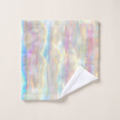 Pastel Colors Shimmering Iridescent Stripes Patter Badhandtuch Set (Waschlappen)
