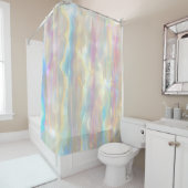 Pastel Colors Shimmering Iridescent Stripes Patter Duschvorhang (Beispiel)