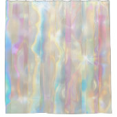 Pastel Colors Shimmering Iridescent Stripes Patter Duschvorhang (Vorderseite)