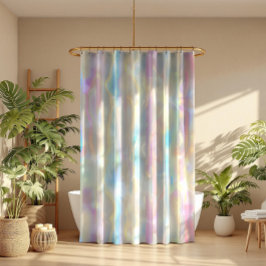 Pastel Colors Shimmering Iridescent Stripes Patter Duschvorhang