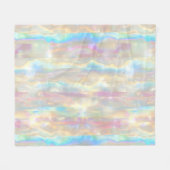 Pastel Colors Shimmering Iridescent Stripes Patter Fleecedecke (Vorderseite (Horizontal))