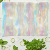 Pastel Colors Shimmering Iridescent Stripes Patter Geschirrtuch (Gefaltet)