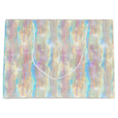 Pastel Colors Shimmering Iridescent Stripes Patter Große Geschenktüte (Vorderseite)