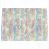 Pastel Colors Shimmering Iridescent Stripes Patter Große Geschenktüte (Rückseite)