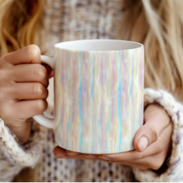 Pastel Colors Shimmering Iridescent Stripes Patter Kaffeetasse