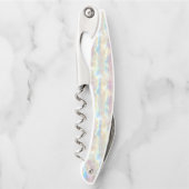 Pastel Colors Shimmering Iridescent Stripes Patter Kellnermesser (Vorderseite)