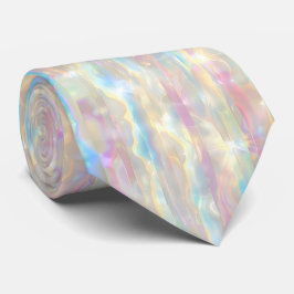 Pastel Colors Shimmering Iridescent Stripes Patter Krawatte