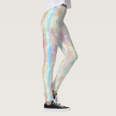 Pastel Colors Shimmering Iridescent Stripes Patter Leggings (Rechts)