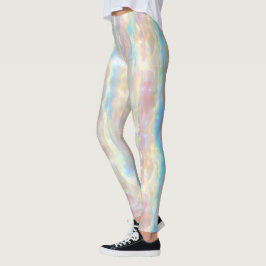 Pastel Colors Shimmering Iridescent Stripes Patter Leggings