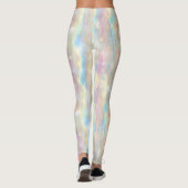 Pastel Colors Shimmering Iridescent Stripes Patter Leggings (Rückseite)