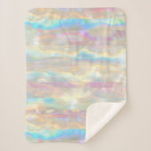 Pastel Colors Shimmering Iridescent Stripes Patter Sherpadecke (Vorderseite)