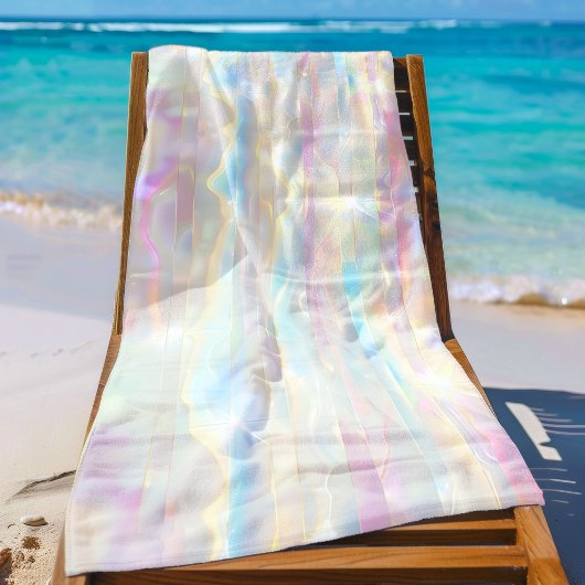 Pastel Colors Shimmering Iridescent Stripes Patter Strandtuch