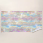 Pastel Colors Shimmering Iridescent Stripes Patter Strandtuch (Vorderseite)
