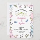 Pastel Colors Sketch Illustrative Floral Rettete T Einladung (Vorderseite)