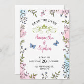 Pastel Colors Sketch Illustrative Floral Rettete T Einladung (Vorne/Hinten)