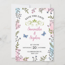 Pastel Colors Sketch Illustrative Floral Rettete T Einladung