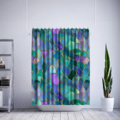 Pastel colors stained glass mosaic pattern duschvorhang