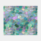 Pastel colors stained glass mosaic pattern fleecedecke (Vorderseite (Horizontal))