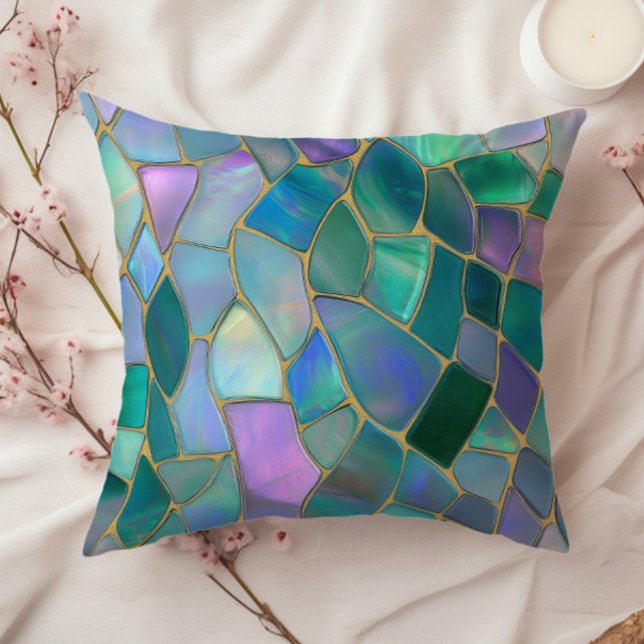Pastel colors stained glass mosaic pattern kissen (Von Creator hochgeladen)