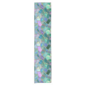 Pastel colors stained glass mosaic pattern kurzer tischläufer (Vorderseite)
