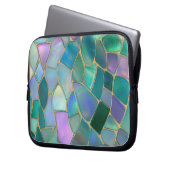 Pastel colors stained glass mosaic pattern laptopschutzhülle (Vorderseite Links)