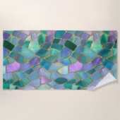 Pastel colors stained glass mosaic pattern strandtuch (Vorderseite)