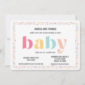 Pastel Colors Sweet Rainbow Baby Dusche Einladung (Vorderseite)