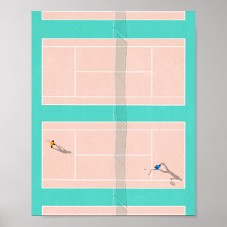 Pastel Colors - Tennisplatz Poster