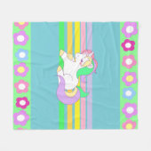 Pastel Colors Unicorn und Rainbow Fleece Blanket (Vorderseite (Horizontal))