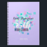 Pastel Colors V 75th Birthday Party Guest Book Notizblock<br><div class="desc">75th Birthday Celebration Guest Book with small squares in pastel colors. Background color (violet) is customizable and lettering too.</div>