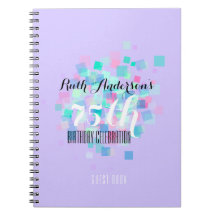 Pastel Colors V 75th Birthday Party Guest Book