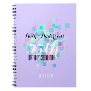 Pastel Colors V 75th Birthday Party Guest Book Notizblock