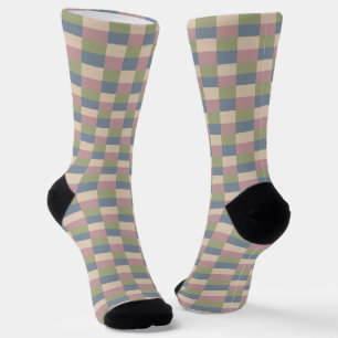 Pastel Colors with Muddy Green  Socken