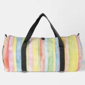 Pastel Colourful Watercolour Stripes Duffle Bag (Rückseite)