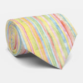 Pastel Colourful Watercolour Stripes Krawatte (Gerollt)