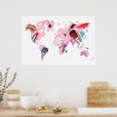 Pastel Comestics Weltkarte Poster (Küche)