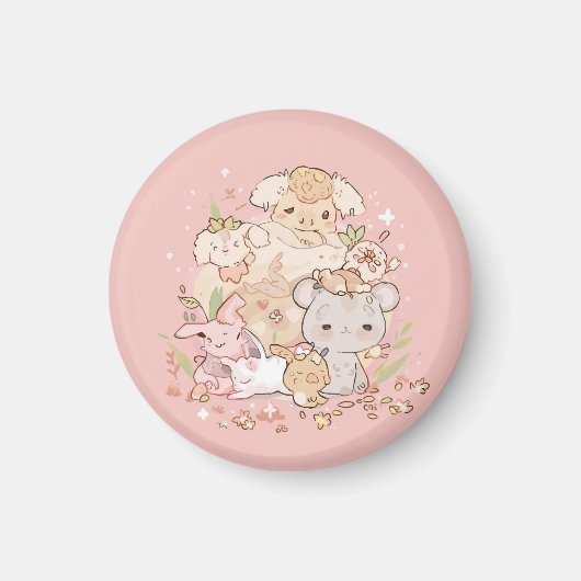 Pastel Companions in Bloom Magnet (Vorne)