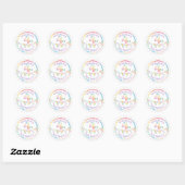 Pastel Confetti 4. Geburtstag Gunst Sticker (Blatt)