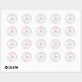 Pastel Confetti 6. Geburtstag Gunst Sticker (Blatt)