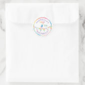 Pastel Confetti 7. Geburtstag Gunststicker Runder Aufkleber (Tasche)