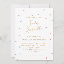 PASTEL CONFETTI BABY SPRINKLE MODERNES MINIMAL | EINLADUNG