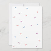 PASTEL CONFETTI BABY SPRINKLE MODERNES MINIMAL | EINLADUNG (Rückseite)