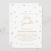PASTEL CONFETTI BABY SPRINKLE MODERNES MINIMAL | EINLADUNG (Vorne/Hinten)